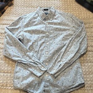 J. Crew Sky Blue flower Print Button-Down Shirt